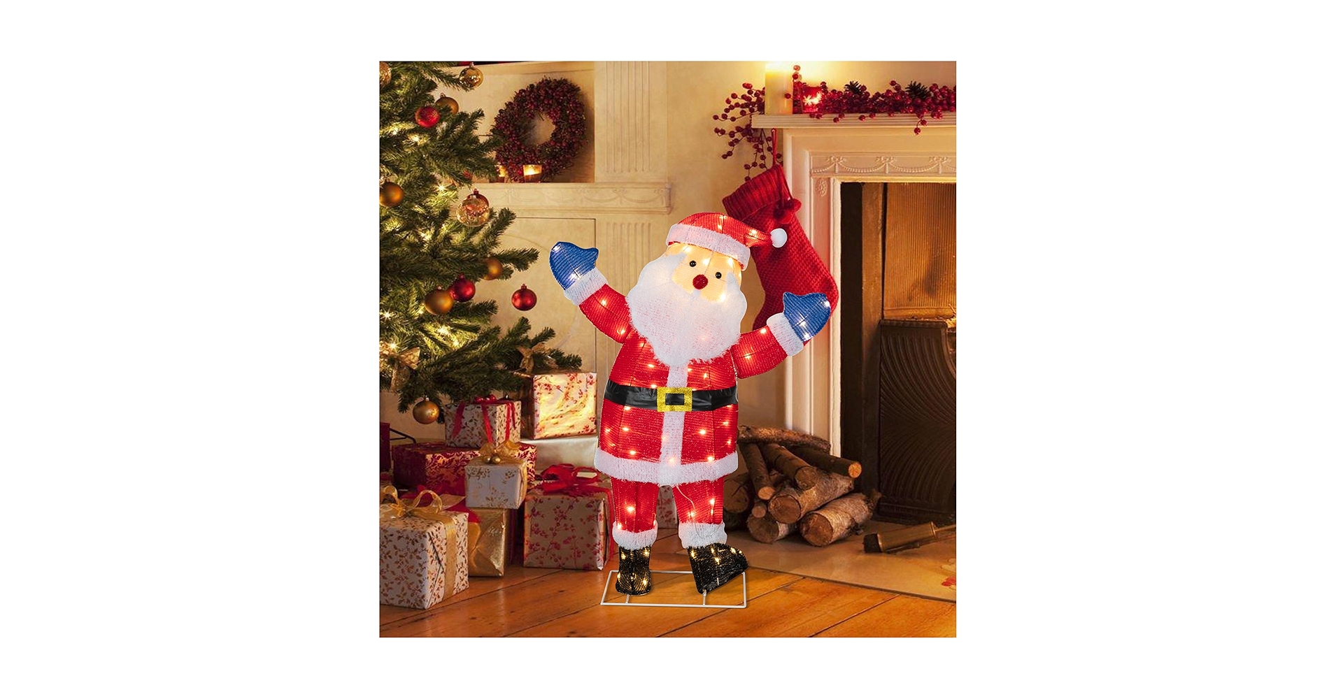 Santa Claus ランプ Xmas ライト christmas 置物 レア Tangkula 5 FT Christmas Lighted Reindeers with Santa Claus